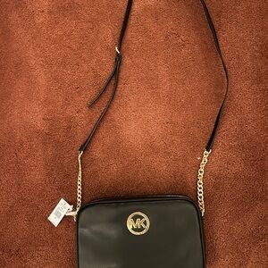 Michael Kors Black and Gold Crossbody Bag